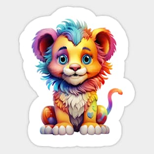 Rainbow Baby Lion Sticker